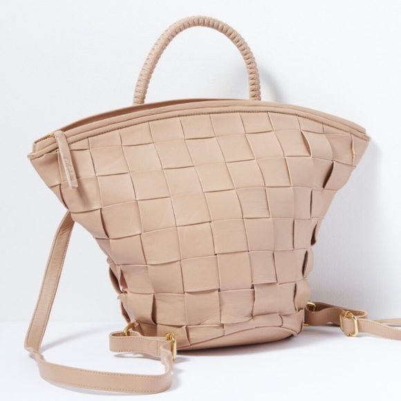 NWOT RARE Cleobella Zeda Lambskin Leather Woven Backpack main image 16